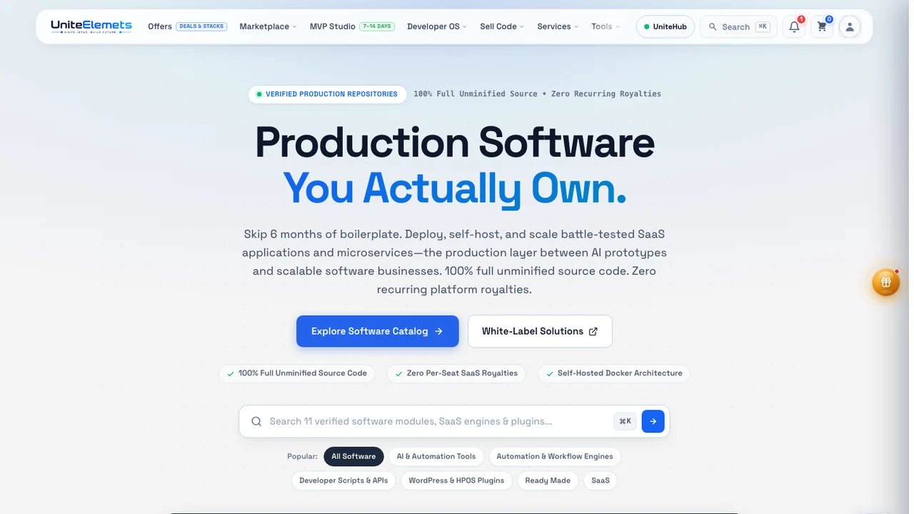 UniteElements multi-vendor digital marketplace storefront